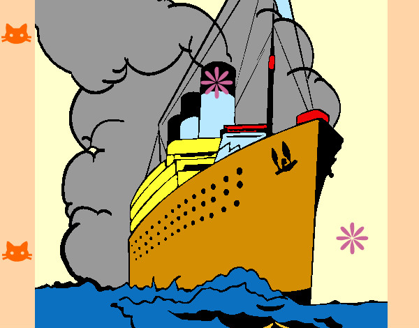 Dibujo Barco de vapor pintado por hhjk