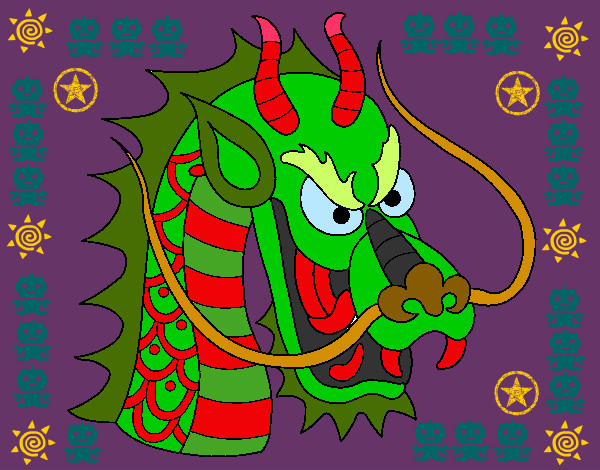 Dibujo Cabeza de dragón 1 pintado por tatamudo