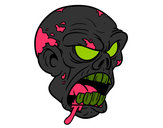 Dibujo Cabeza de zombi pintado por jotita
