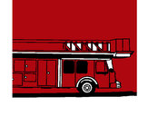 Dibujo Camión de bomberos con escalera pintado por Eugenio09