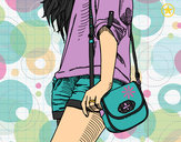Dibujo Chica con bolso pintado por anthon16 