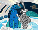 Dibujo Conejo astronauta pintado por mechi72