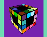 Dibujo Cubo de Rubik pintado por narutobiju