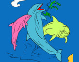 Dibujo Delfines jugando pintado por yairica9