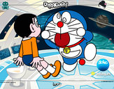 Dibujo Doraemon y Nobita pintado por Zuly_Anxo