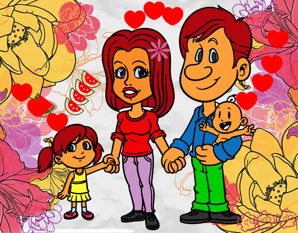 Dibujo Familia feliz pintado por hubercito