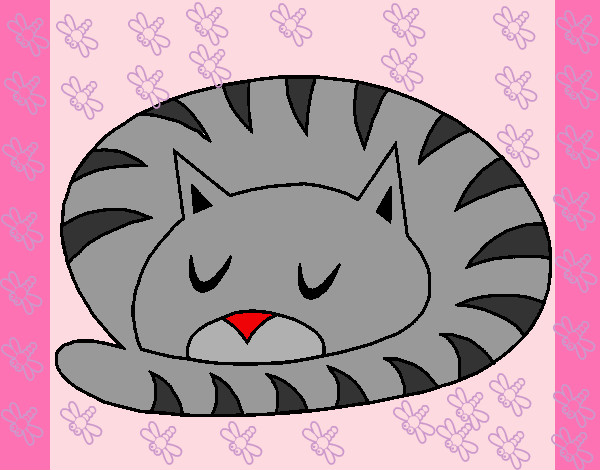 Dibujo Gato durmiendo pintado por yairica9