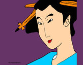 Dibujo Geisha  pintado por elisan