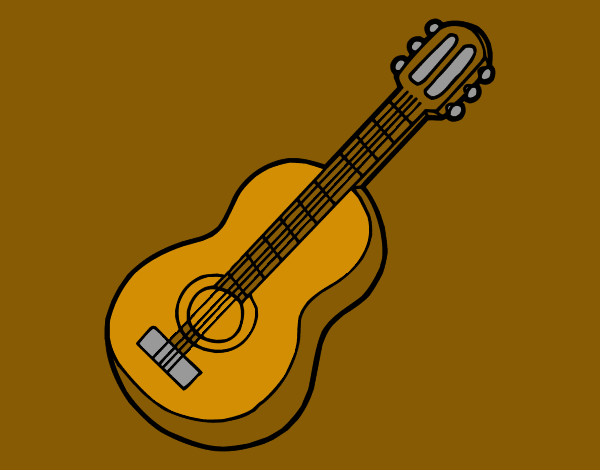 Dibujo Guitarra clásica pintado por sofia41