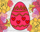 Dibujo Huevo con corazones pintado por orianayona
