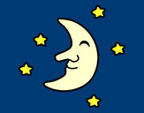 Dibujo Luna con estrellas pintado por maria7701