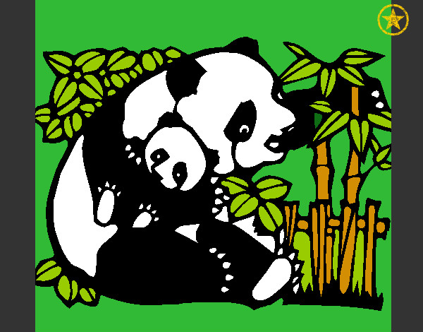 Dibujo Mama panda pintado por anthon16 