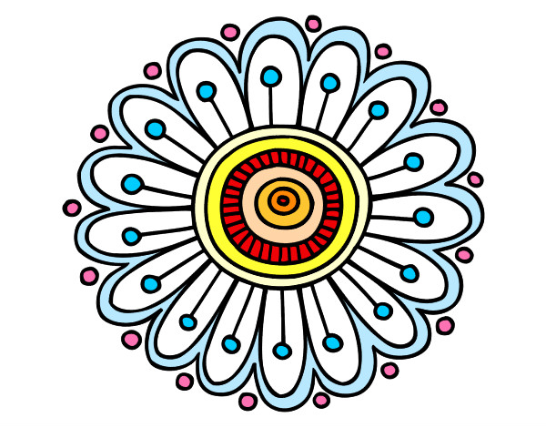 Dibujo Mandala margarita pintado por jhoanaa