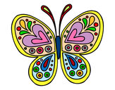 Dibujo Mandala mariposa pintado por cataguegui