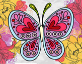 Dibujo Mandala mariposa pintado por estrellist