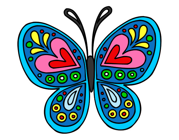 Dibujo Mandala mariposa pintado por HeydiUribe