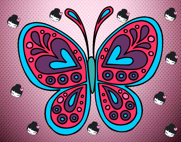 Dibujo Mandala mariposa pintado por ilyskate