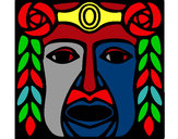 Dibujo Máscara Maya pintado por elpaspy