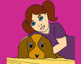 Dibujo Niña abrazando a su perro pintado por lolita45