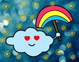 Dibujo Nube con arcoiris pintado por CHAKY