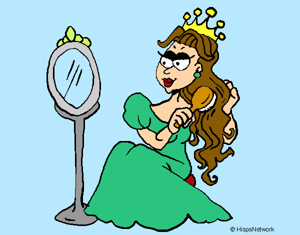 Dibujo Princesa y espejo pintado por Aliwuapa