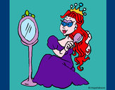 Dibujo Princesa y espejo pintado por cloppetine