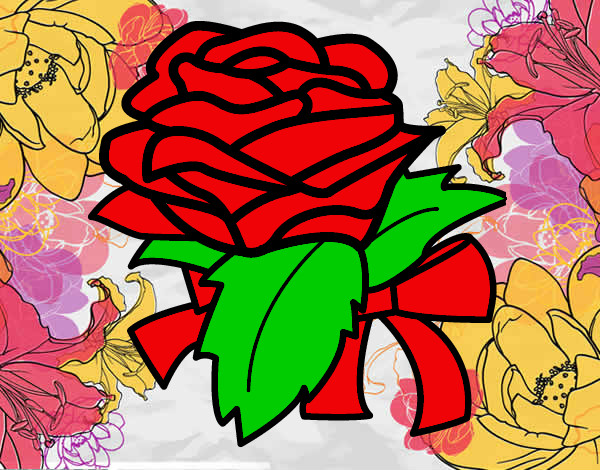 Dibujo Rosa, flor pintado por diana050