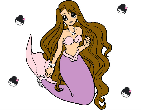 Dibujo Sirenita pintado por lolita45
