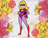 Dibujo Superheroina pintado por eluney