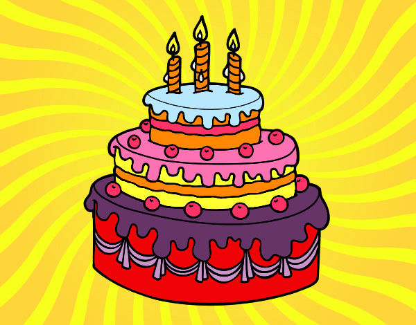 Dibujo Tarta de cumpleaños pintado por  lucarondo