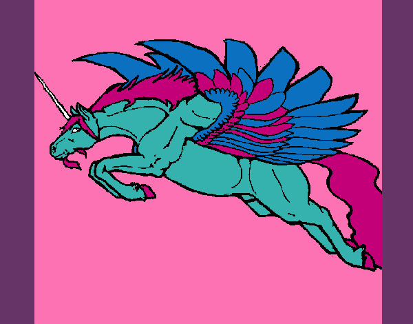Dibujo Unicornio alado pintado por yairica9
