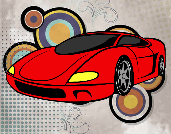Dibujo Automóvil deportivo pintado por nerd