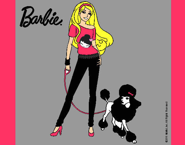 Dibujo Barbie con look moderno pintado por kat08