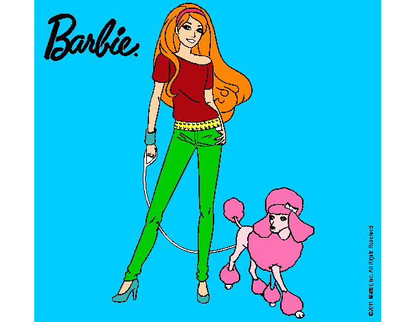 Dibujo Barbie con look moderno pintado por Nina23