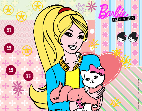 Dibujo Barbie con su linda gatita pintado por Zuly_Anxo