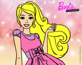 Dibujo Barbie con su vestido con lazo pintado por taniafrias