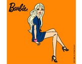 Dibujo Barbie sentada pintado por elisan