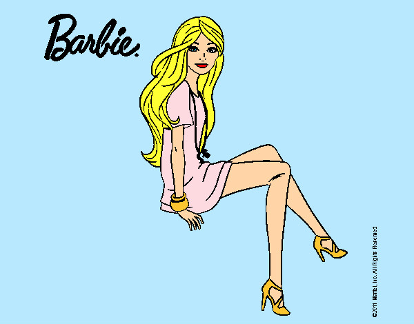 Dibujo Barbie sentada pintado por lisalex-21