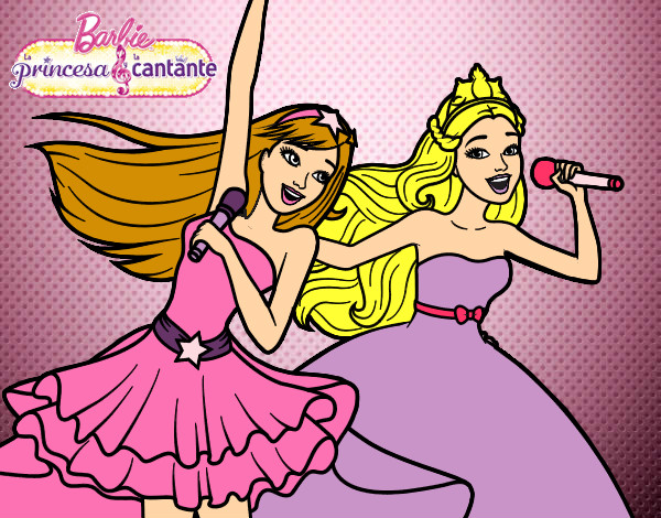 Dibujo Barbie y la princesa cantando pintado por CamilaM