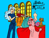 Dibujo Barbie y su amiga mirando ropa pintado por amalia