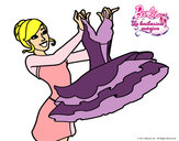 Dibujo Barbie y su vestido de ballet pintado por taniafrias