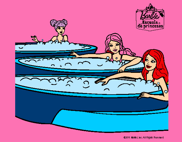 Barbie y sus amigas en el jacuzzi