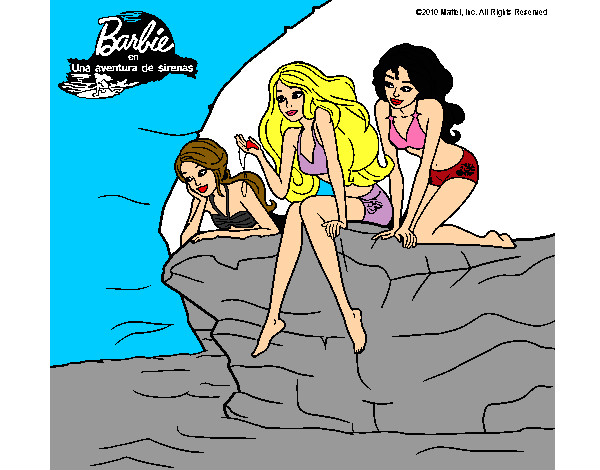 Barbie y sus amigas sentadas