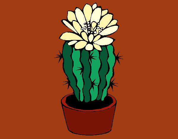 Dibujo Cactus con flor pintado por charito