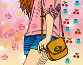 Dibujo Chica con bolso pintado por celilaflow