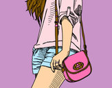 Dibujo Chica con bolso pintado por Tximitxan