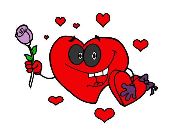 Dibujo Corazón con caja de bombones pintado por yoselynvb