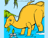 Dibujo Dinosaurio comiendo pintado por valeloca