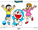 Dibujo Doraemon y amigos pintado por almudena-