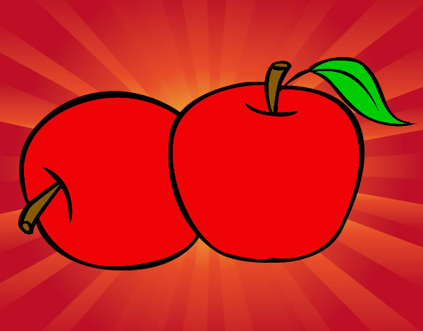 Dibujo Dos manzanas pintado por diana050